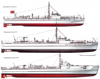 Торпедные катера: S-1, S-7, S-38