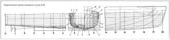 Теоретический чертеж торпедного катера S-26