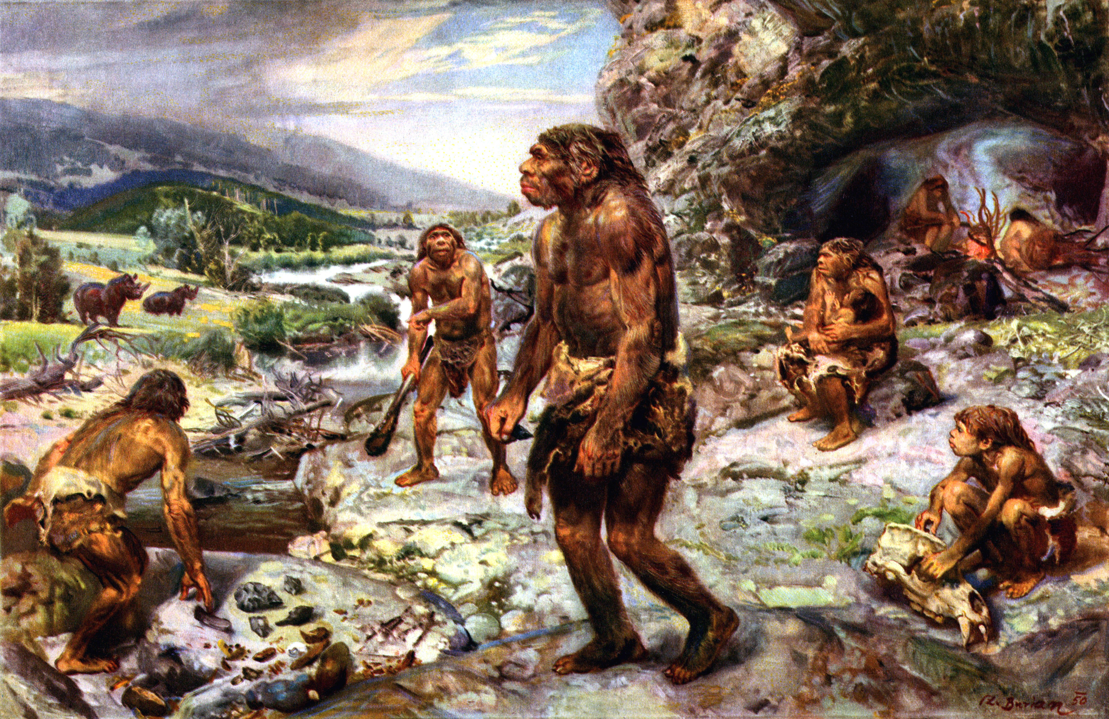 Предки людей жили на земле. Зденек Буриан неандерталец. Зденек Буриан кроманьонцы. Неандертальцы Зденека Буриана. Палеоантропы неандертальцы.