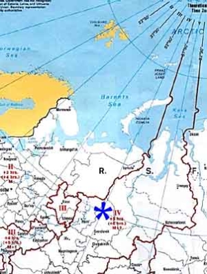 Фрагменты карт с указанием деления территории СССР на часовые пояса. Фото 2